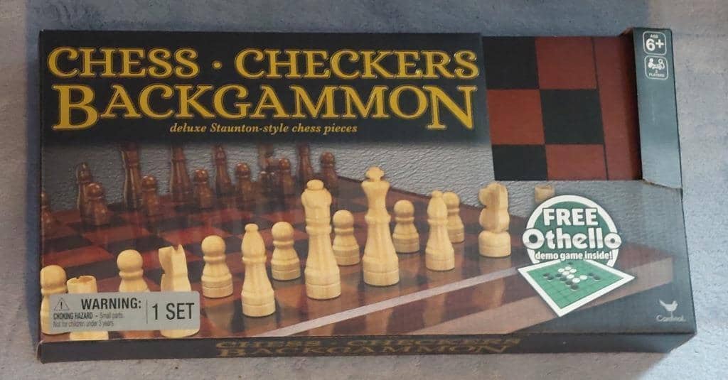 Classic Chess Checkers and Tic-Tac-Toe Set with Othello Demo 